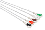 Siemens Compatible One Piece Reusable ECG Cable - 5 Leads Snap - Pluscare Medical LLC