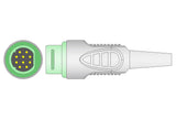 Siemens Compatible One Piece Reusable ECG Cable - 5 Leads Snap - Pluscare Medical LLC