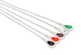DRE Compatible One Piece Reusable ECG Cable - 5 Leads Snap - Pluscare Medical LLC