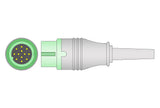 DRE Compatible One Piece Reusable ECG Cable - 5 Leads Snap - Pluscare Medical LLC