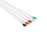 Philips Compatible One Piece Reusable ECG Cable - 5 Leads Snap - Pluscare Medical LLC
