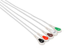 Marquette Compatible One Piece Reusable ECG Cable - 5 Leads Snap - Pluscare Medical LLC
