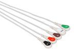 Datex Compatible One Piece Reusable ECG Cable - 5 Leads Snap - Pluscare Medical LLC