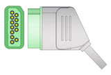 Nihon Kohden Compatible One Piece Reusable ECG Cable - 6 Leads Snap - Pluscare Medical LLC