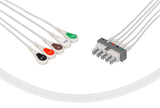 Philips-AA Type Compatible Reusable ECG Lead Wires 5 Leads Snap