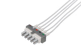 Philips-AA Type Compatible Reusable ECG Lead Wire - 5 Leads Snap - Pluscare Medical LLC