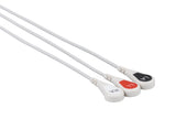 GE Compatible ECG Telemetry cable - 3 Leads Snap - Pluscare Medical LLC