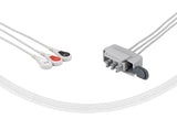 Philips-AA Type Compatible ECG Telemetry Cables 3 Leads Snap
