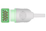 Marquette Compatible ECG Trunk cable - 3 Leads/Din Style 3-pin - Pluscare Medical LLC