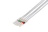 Din Compatible Reusable ECG Lead Wire - 5 Leads Snap - Pluscare Medical LLC