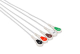 Din Compatible Reusable ECG Lead Wire - 5 Leads Snap - Pluscare Medical LLC
