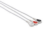 Drager Compatible Reusable ECG Lead Wire - 3 Leads Snap - Pluscare Medical LLC