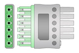 Drager Compatible Reusable ECG Lead Wire - 5 Leads Snap - Pluscare Medical LLC