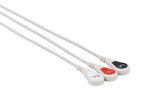 Datascope Compatible Reusable ECG Lead Wire - 3 Leads Snap - Pluscare Medical LLC