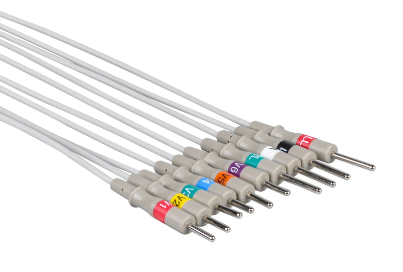 Mortara Compatible One Piece Reusable EKG Cable - 3mm Needle - Pluscare Medical LLC