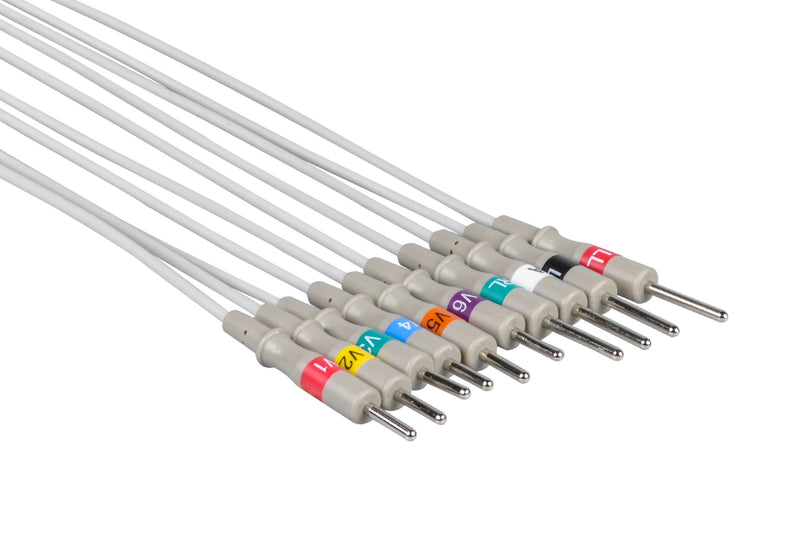 Philips Compatible One Piece Reusable EKG Cable - 3mm Needle - Pluscare Medical LLC