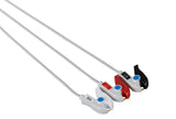 Philips Compatible Reusable ECG Lead Wire - 3 Leads Grabber - Pluscare Medical LLC