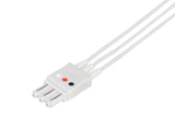 Philips Compatible Reusable ECG Lead Wire - 3 Leads Snap - Pluscare Medical LLC