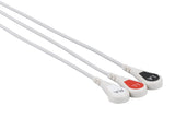 Philips Compatible Reusable ECG Lead Wire - 3 Leads Snap - Pluscare Medical LLC