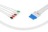 Philips Compatible Reusable ECG Lead Wire - 5 Leads Snap - Pluscare Medical LLC