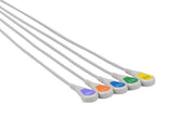 Philips Compatible Reusable ECG Lead Wire - 5 Leads (Chest Lead) Snap - Pluscare Medical LLC