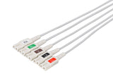 LL Compatible Reusable ECG Lead Wire - 5 Leads Snap - Pluscare Medical LLC