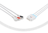 GE/Marquette Compatible Reusable ECG Lead Wires 3 Leads Snap