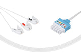 Mindray Compatible Disposable ECG Lead Wires 3 Leads Grabber Box of 10