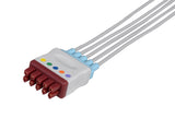 GE/Marquette V Compatible Reusable ECG Lead Wire - 5 Leads Snap - Pluscare Medical LLC