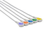 GE/Marquette V Compatible Reusable ECG Lead Wire - 5 Leads Snap - Pluscare Medical LLC