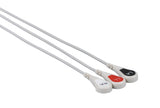 NEC YCE205 Compatible Reusable ECG Lead Wire - 3 Leads Snap - Pluscare Medical LLC