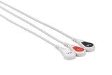Philips MX40 Compatible Reusable ECG Lead Wire - 3 Leads Snap - Pluscare Medical LLC