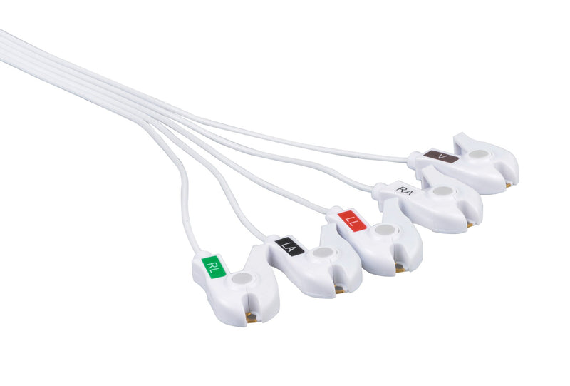 Spacelabs Compatible Disposable ECG Lead Wire - 5 Leads Grabber Box of 10 - Pluscare Medical LLC
