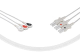 Spacelabs Compatible Reusable ECG Lead Wire - 3 Leads Snap - Pluscare Medical LLC