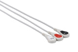 Siemens Compatible Reusable ECG Lead Wire - 3 Leads Snap - Pluscare Medical LLC