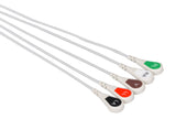 Siemens Compatible Reusable ECG Lead Wire - 5 Leads Snap - Pluscare Medical LLC