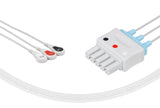 Siemens Compatible Reusable ECG Lead Wires 3 Leads Snap