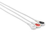 Siemens Compatible Reusable ECG Lead Wire - 3 Leads Snap - Pluscare Medical LLC