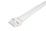 Siemens Compatible Reusable ECG Lead Wires 3FT - 5 Leads Snap - Pluscare Medical LLC