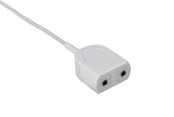 Marquette Compatible Temperature Adapter Cable - YSI 400 Dual Female Mono Plug Connectors 1ft - Pluscare Medical LLC