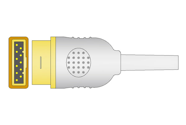 Marquette Compatible Temperature Adapter Cable - YSI 400 Dual Female Mono Plug Connectors 1ft - Pluscare Medical LLC