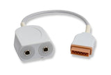 Marquette Compatible Temperature Adapter Cable YSI 700 Dual Female Mono Plug Connectors1ft