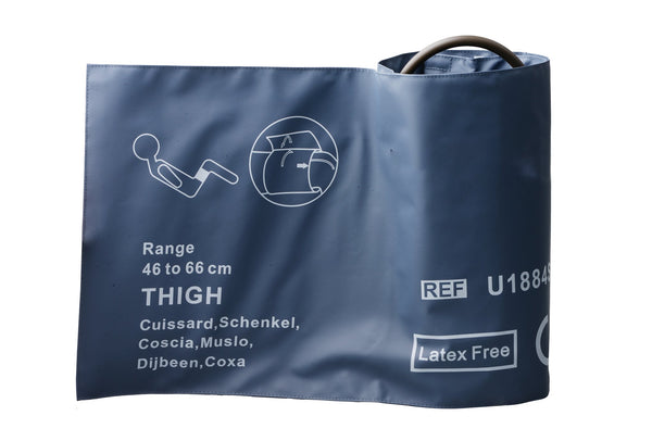 Reusable NIBP Cuffs With Inflation Bag - Single Tube Thigh 46-66cm