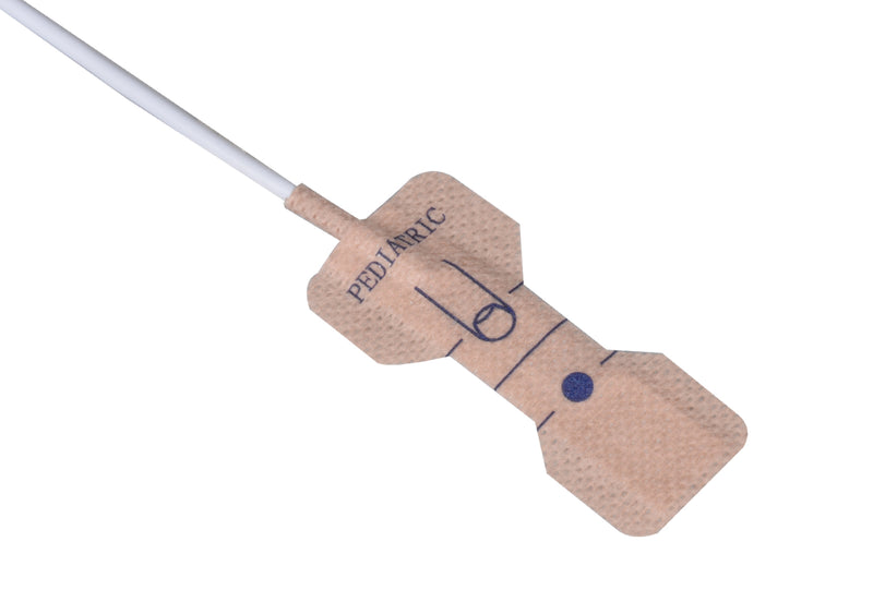 GE OxyTip+ Compatible Disposable SpO2 Sensor Adhesive Textile  - Pediatric (10-50Kg) Box of 24pcs - Pluscare Medical LLC