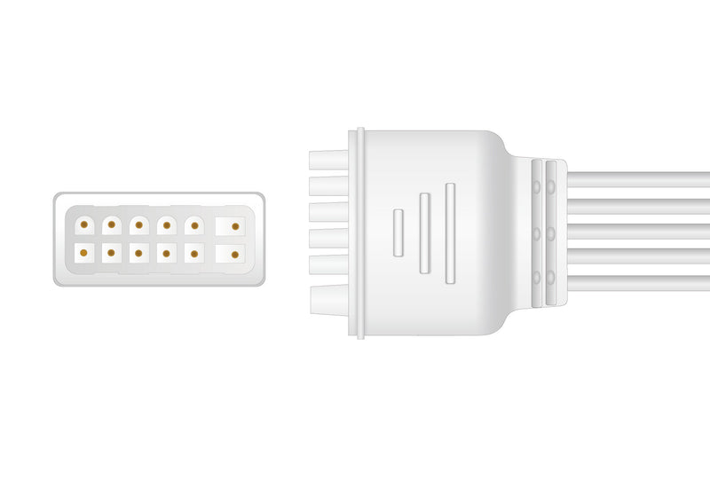 Mindray Compatible ECG Telemetry Leadwires - 6 Leads Snap - Pluscare Medical LLC
