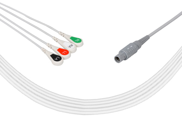 Primedic Compatible One Piece Reusable ECG Cable - 4 Leads Snap