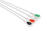 Primedic Compatible One Piece Reusable ECG Cable - 4 Leads Snap