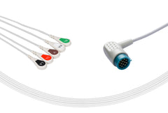 Medtronic Compatible One Piece Reusable ECG Cable - 5 Leads Snap - Pluscare Medical LLC