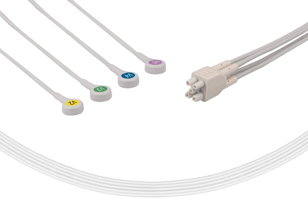 GE Compatible Reusable ECG lead wire - 4 Leads Snap