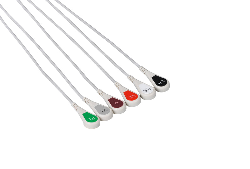 Mindray Compatible ECG Telemetry Leadwires - 6 Leads Snap - Pluscare Medical LLC